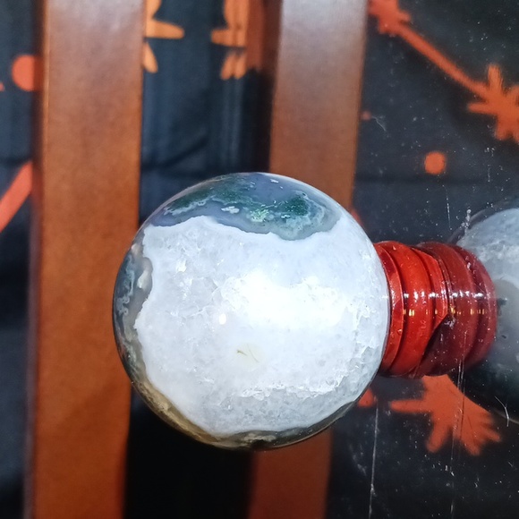 Moss Agate Sphere - Picture 2 of 12